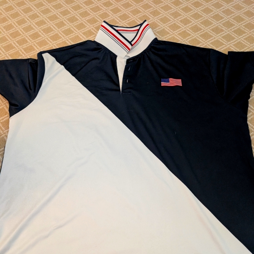 Men's Deep Navy and White Polo Shirt